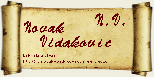 Novak Vidaković vizit kartica
